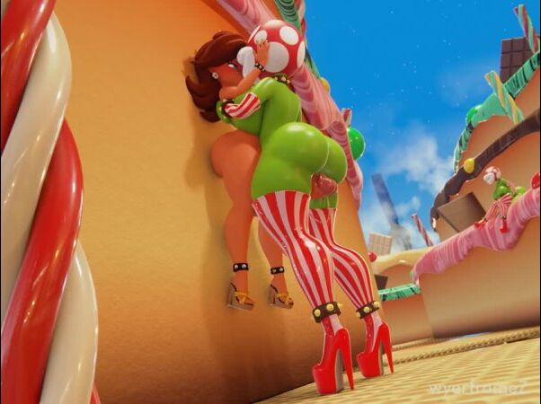 Piranha Plant Princess Daisy Super Mario Bros blender wyerframez  